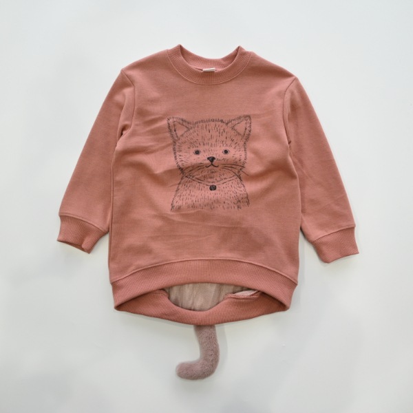 【25FW】ねこ トレーナー / カメオブラウン