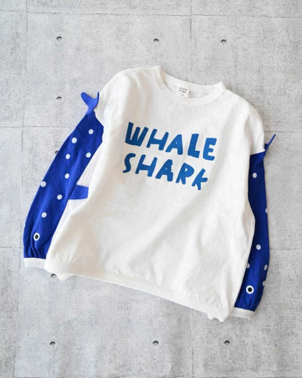 【ニコフラート】ジンベイザメ袖ロングTシャツ / オフホワイト