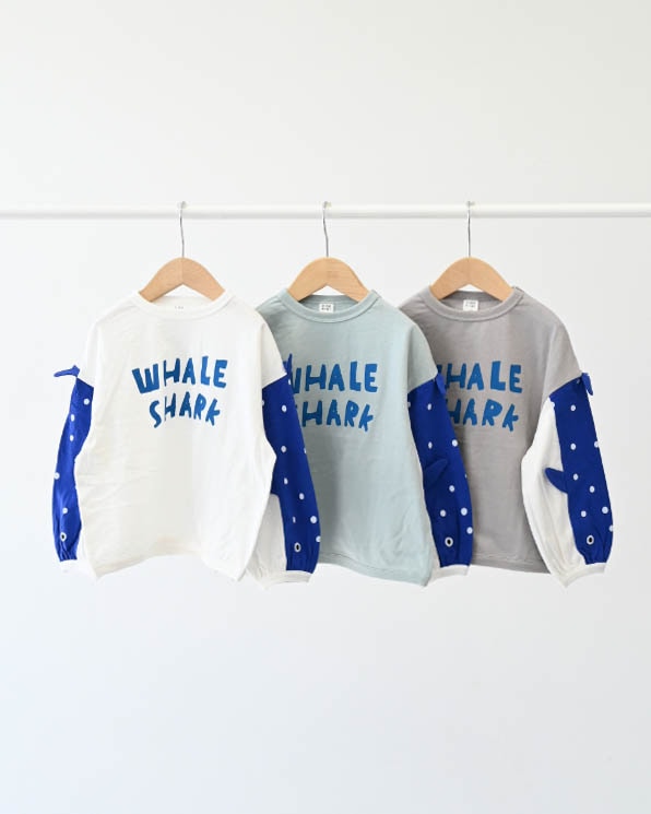 【ニコフラート】ジンベイザメ袖ロングTシャツ / オフホワイト