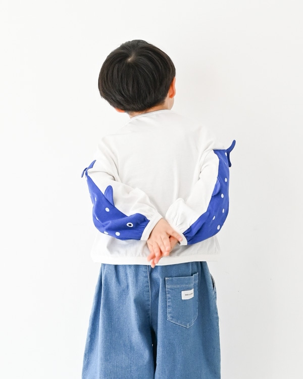 【ニコフラート】ジンベイザメ袖ロングTシャツ / オフホワイト