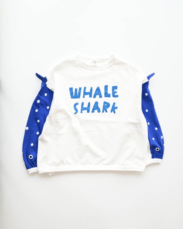 【ニコフラート】ジンベイザメ袖ロングTシャツ / オフホワイト