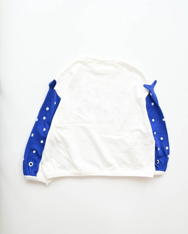 【ニコフラート】ジンベイザメ袖ロングTシャツ / オフホワイト
