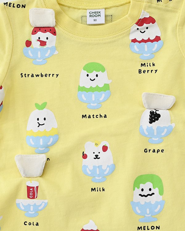 【チークルーム】おばけかき氷 Tシャツ / イエロー  