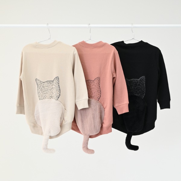 【25FW】ねこ トレーナー / ブラック