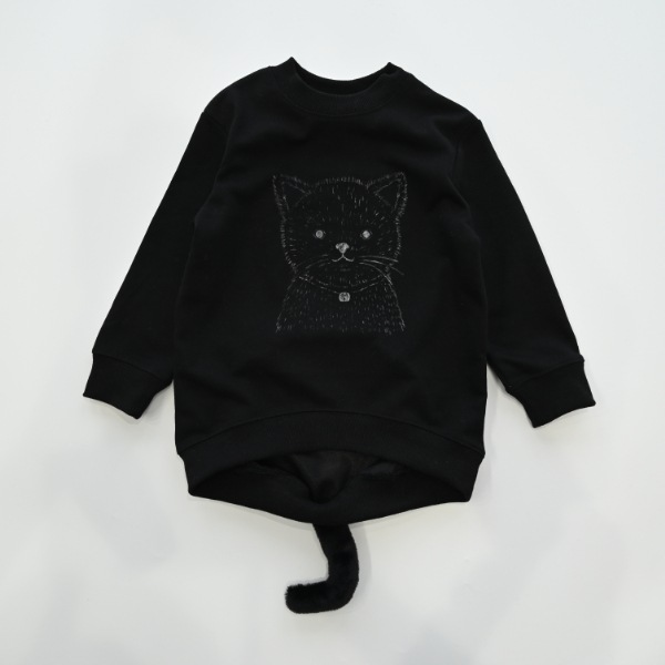 【25FW】ねこ トレーナー / ブラック