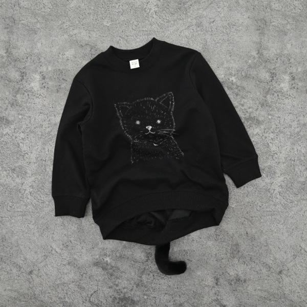 【25FW】ねこ トレーナー / ブラック