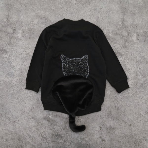 【25FW】ねこ トレーナー / ブラック