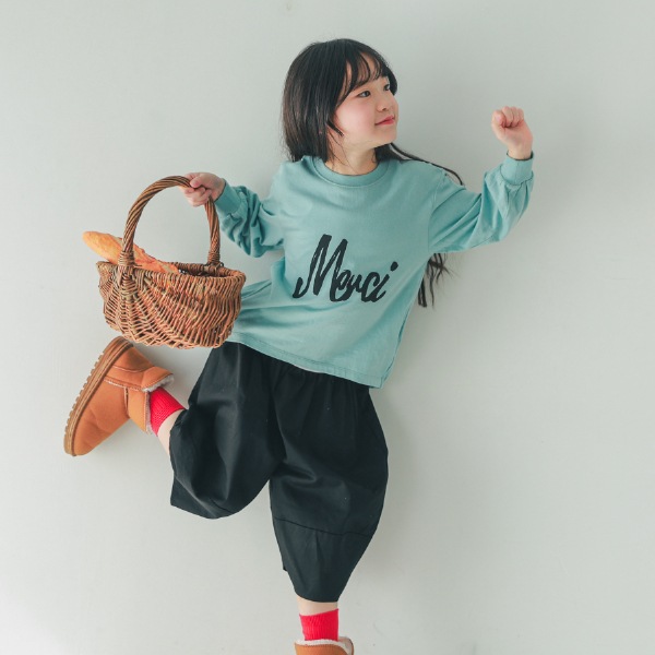 【25FW】Merci バルーンロングＴシャツ / サックス