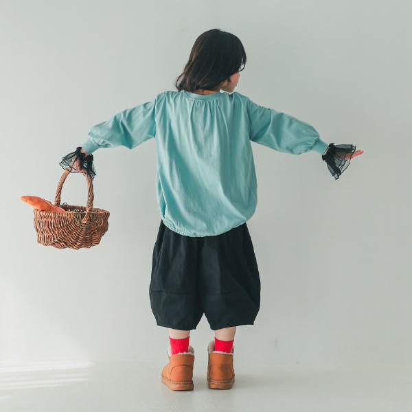 【25FW】Merci バルーンロングＴシャツ / サックス