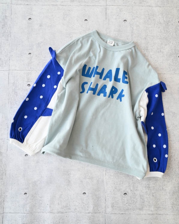 【26PS】ジンベイザメ袖ロングＴシャツ / サックス