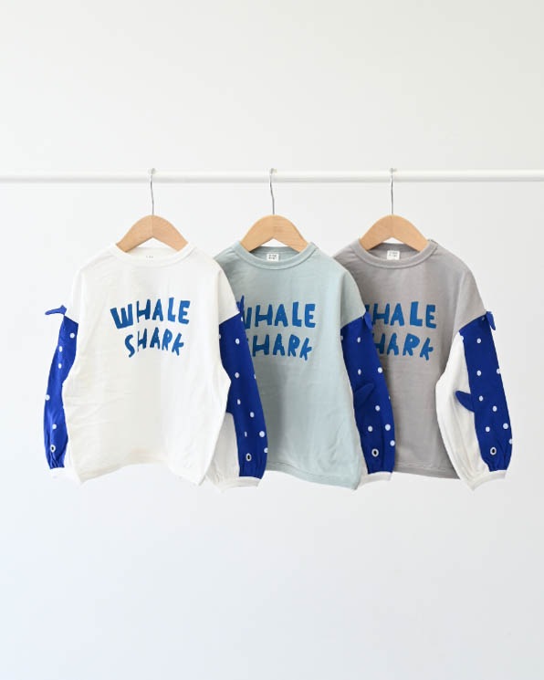 【26PS】ジンベイザメ袖ロングＴシャツ / サックス