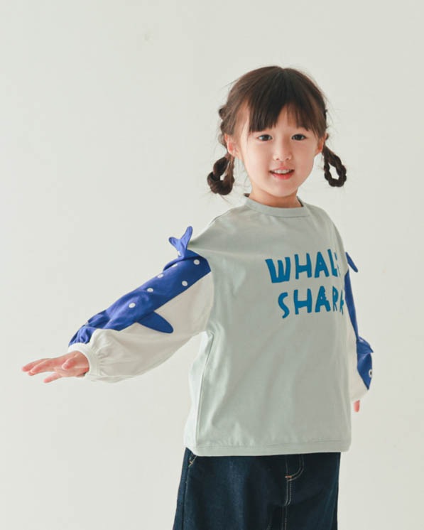 【26PS】ジンベイザメ袖ロングＴシャツ / サックス