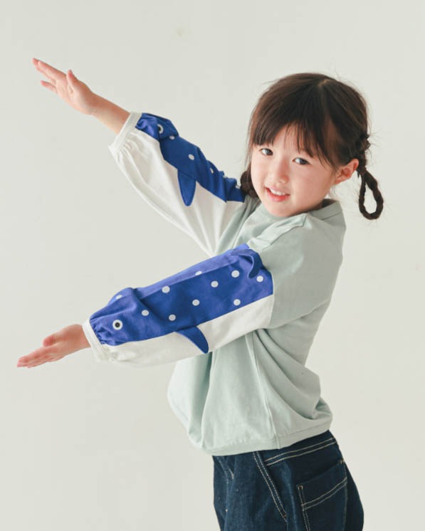 【26PS】ジンベイザメ袖ロングＴシャツ / サックス