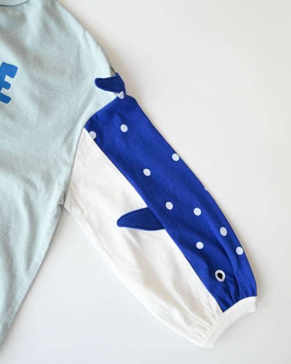 【26PS】ジンベイザメ袖ロングＴシャツ / サックス