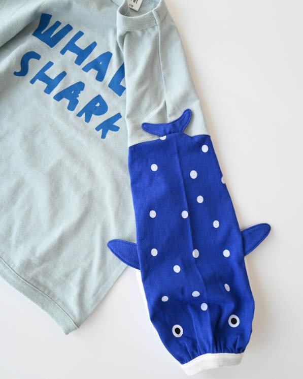 【26PS】ジンベイザメ袖ロングＴシャツ / サックス