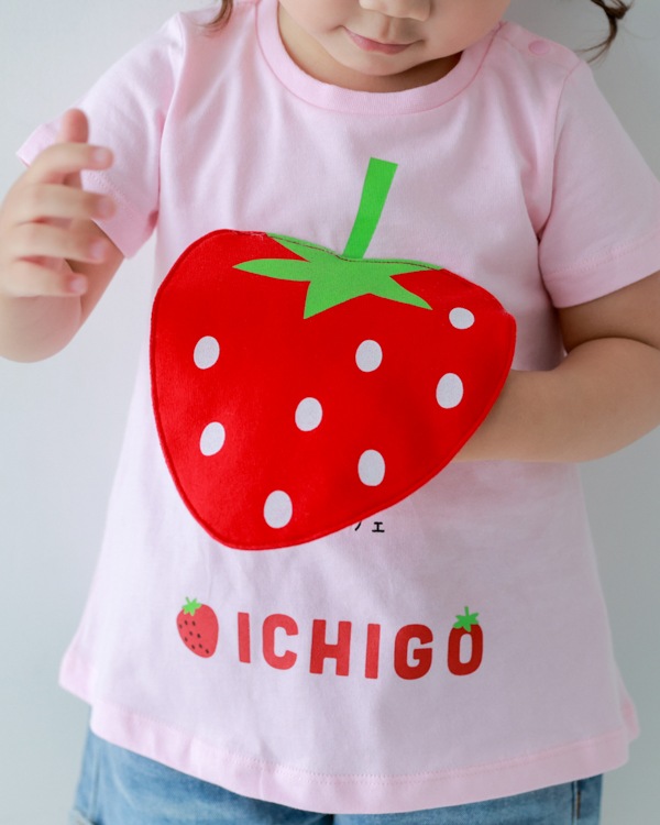【チークルーム】いちご Tシャツ / ピンク