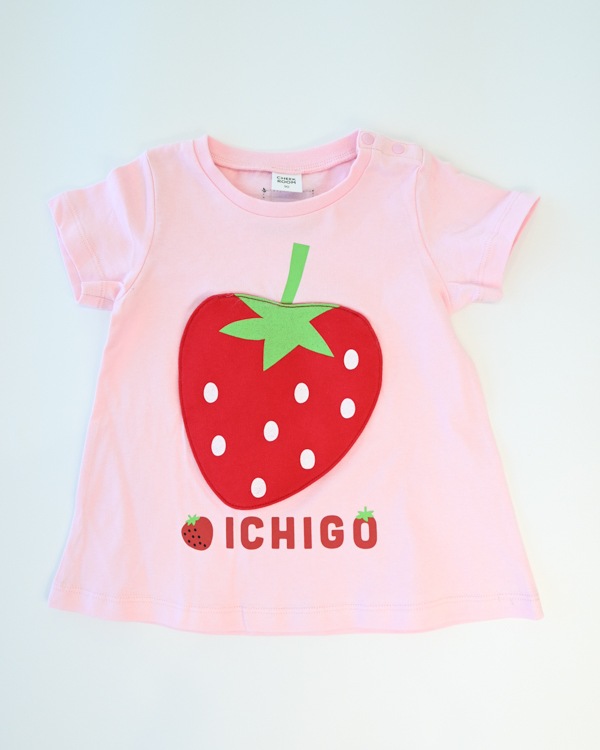 【チークルーム】いちご Tシャツ / ピンク