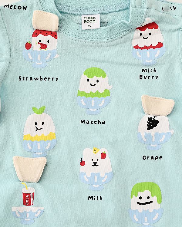 【チークルーム】おばけかき氷 Tシャツ / サックス