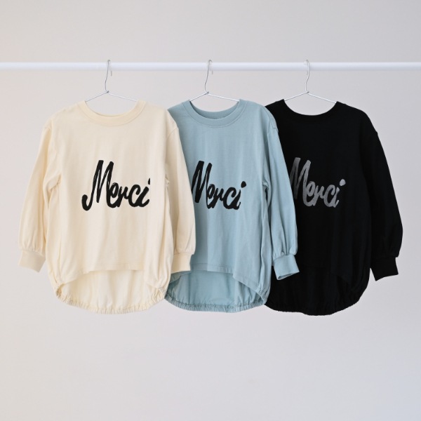 【25FW】Merci バルーンロングＴシャツ / ブラック