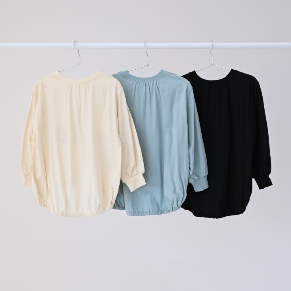 【25FW】Merci バルーンロングＴシャツ / ブラック