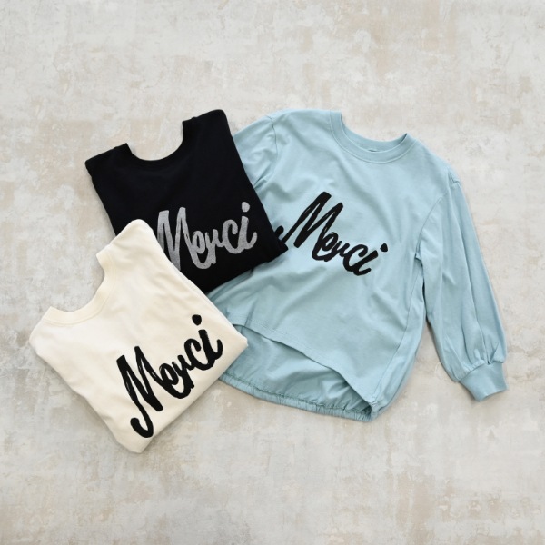 【25FW】Merci バルーンロングＴシャツ / ブラック