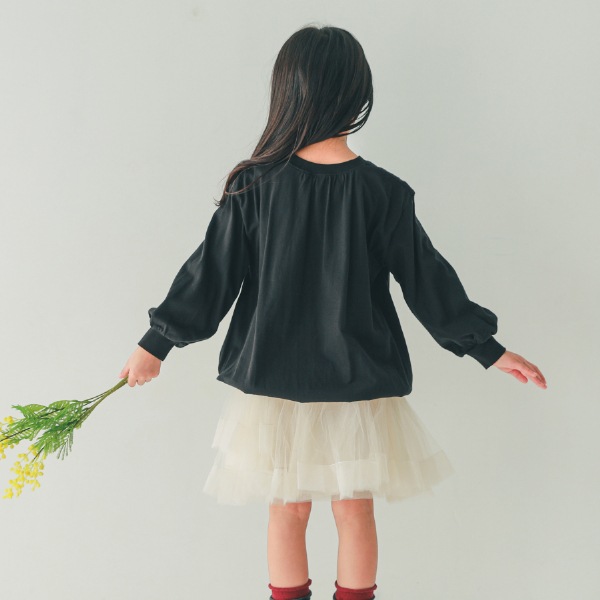 【25FW】Merci バルーンロングＴシャツ / ブラック