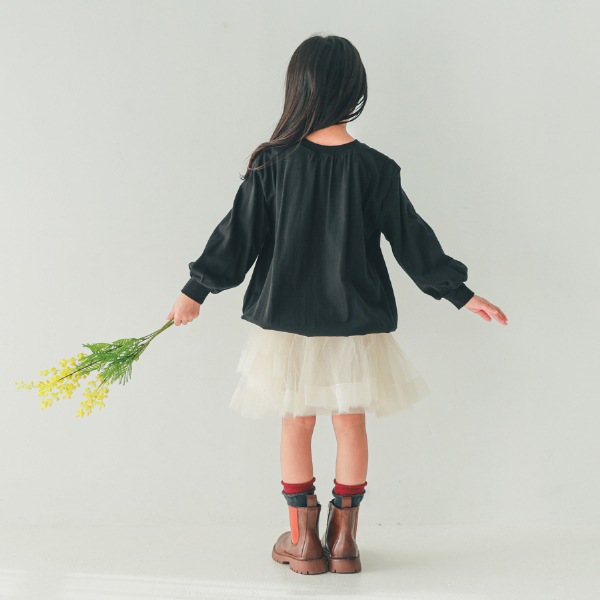【25FW】Merci バルーンロングＴシャツ / ブラック