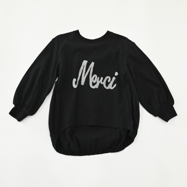 【25FW】Merci バルーンロングＴシャツ / ブラック