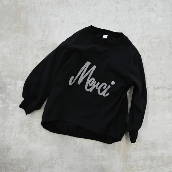 【25FW】Merci バルーンロングＴシャツ / ブラック