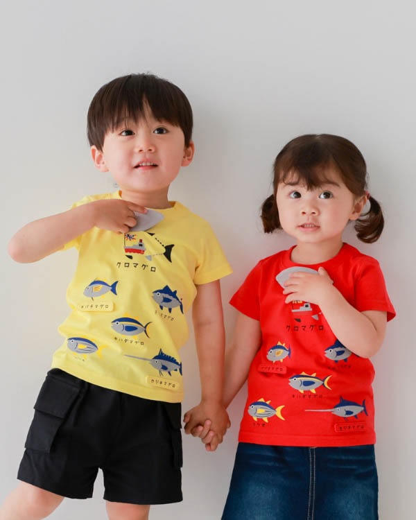 【チークルーム】いろいろマグロＴシャツ / イエロー