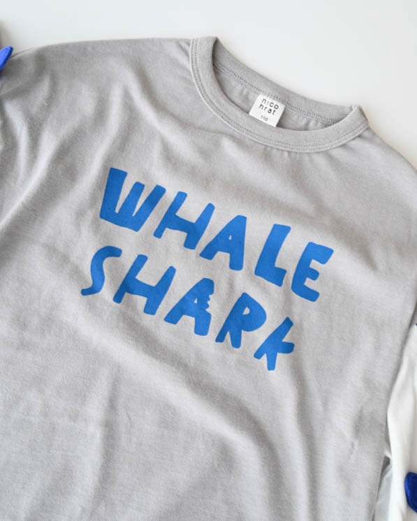 【ニコフラート】ジンベイザメ袖ロングTシャツ / グレー