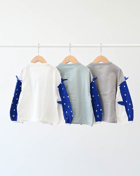 【ニコフラート】ジンベイザメ袖ロングTシャツ / グレー