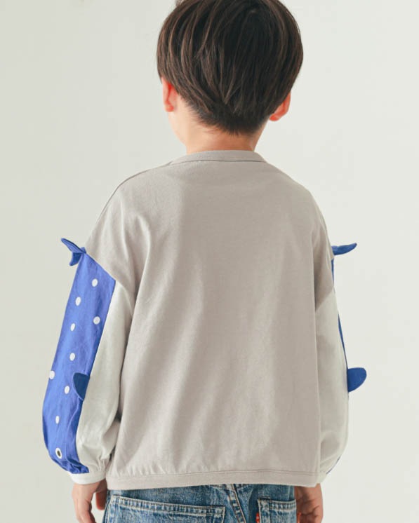 【ニコフラート】ジンベイザメ袖ロングTシャツ / グレー