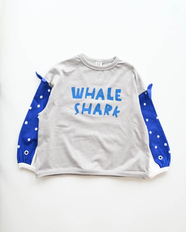 【ニコフラート】ジンベイザメ袖ロングTシャツ / グレー