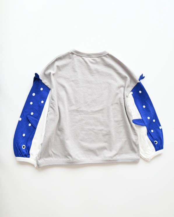 【ニコフラート】ジンベイザメ袖ロングTシャツ / グレー