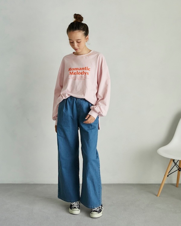 【アンディニー】Romantic L/S Tシャツ / ピンク
