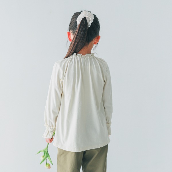 【25FW】フリル ロングTシャツ / アイボリー