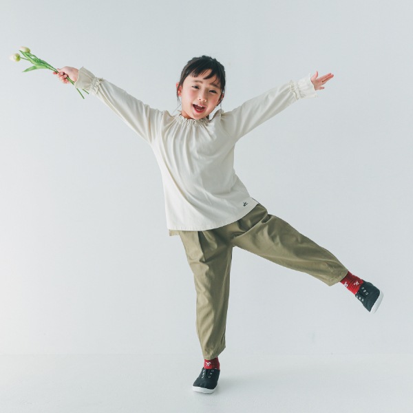 【25FW】フリル ロングTシャツ / アイボリー