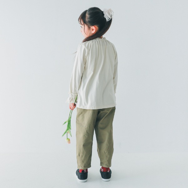 【25FW】フリル ロングTシャツ / アイボリー