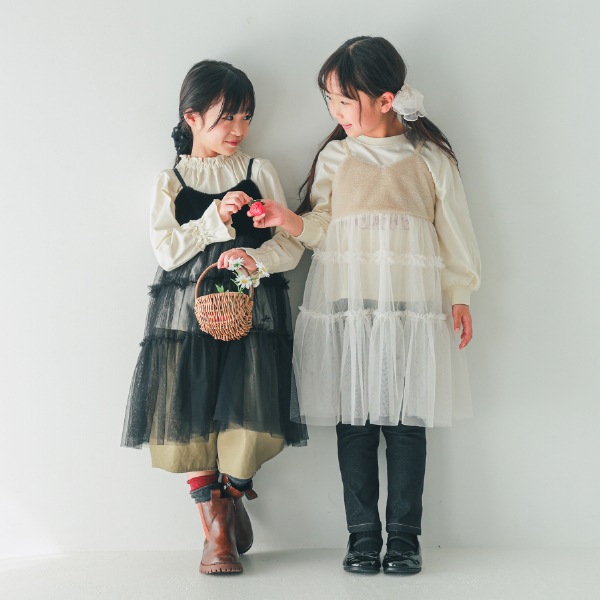 【25FW】フリル ロングTシャツ / アイボリー