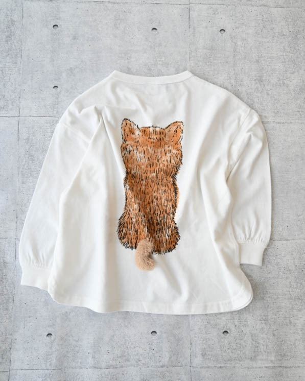 【ニコフラート】柴犬ロングＴシャツ / オフホワイト
