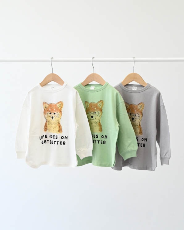 【ニコフラート】柴犬ロングＴシャツ / オフホワイト