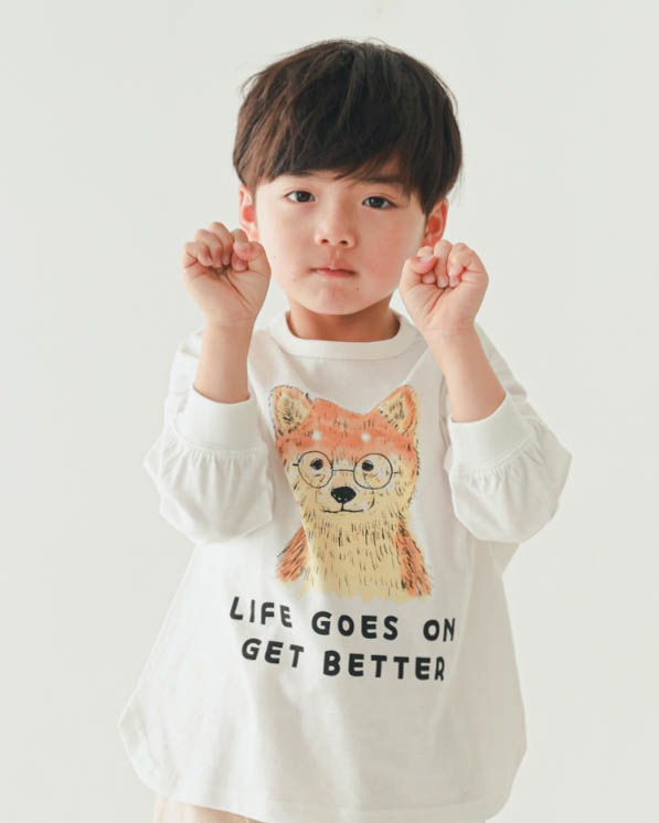 【ニコフラート】柴犬ロングＴシャツ / オフホワイト