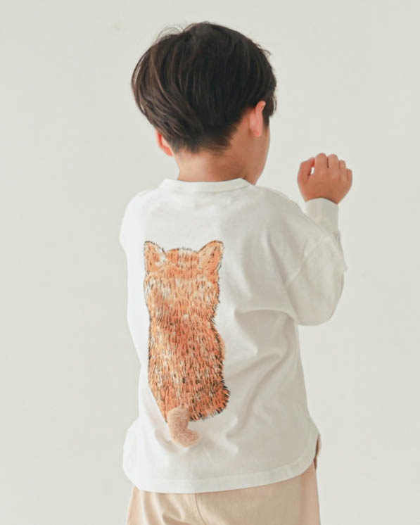 【ニコフラート】柴犬ロングＴシャツ / オフホワイト