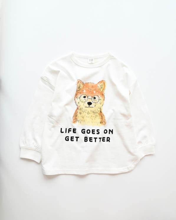 【ニコフラート】柴犬ロングＴシャツ / オフホワイト