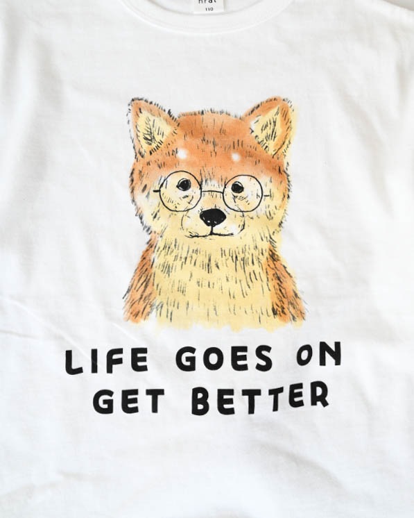 【ニコフラート】柴犬ロングＴシャツ / オフホワイト