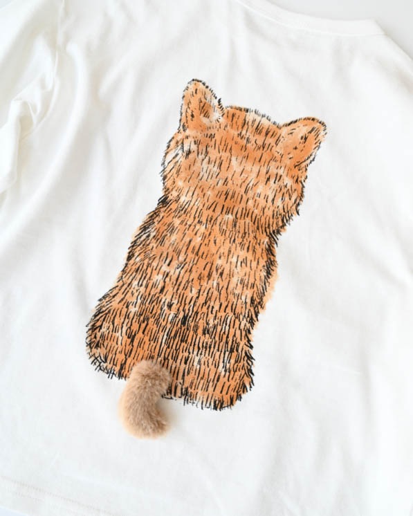 【ニコフラート】柴犬ロングＴシャツ / オフホワイト