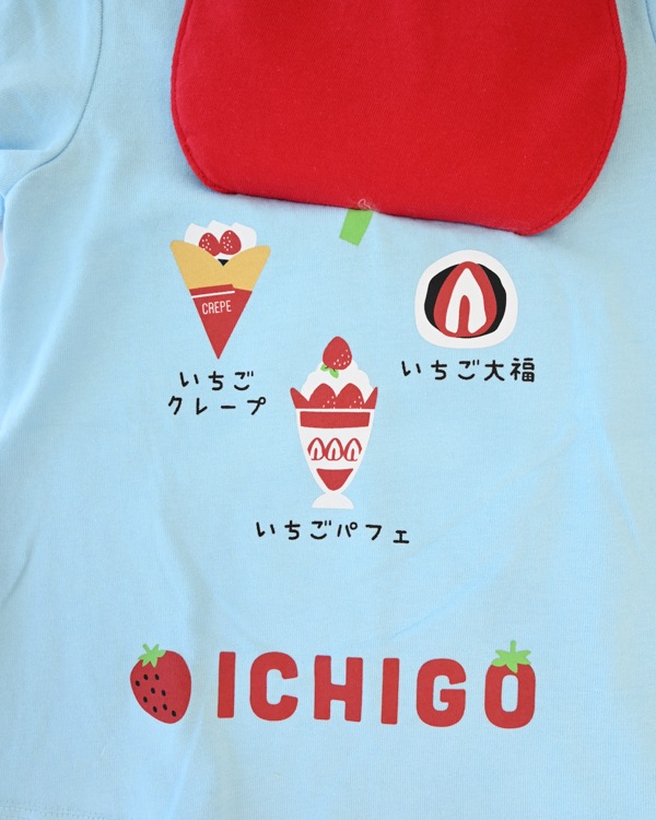 【チークルーム】いちご Tシャツ / サックス