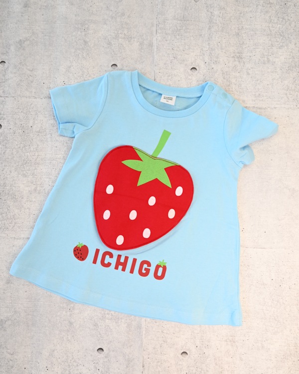 【チークルーム】いちご Tシャツ / サックス