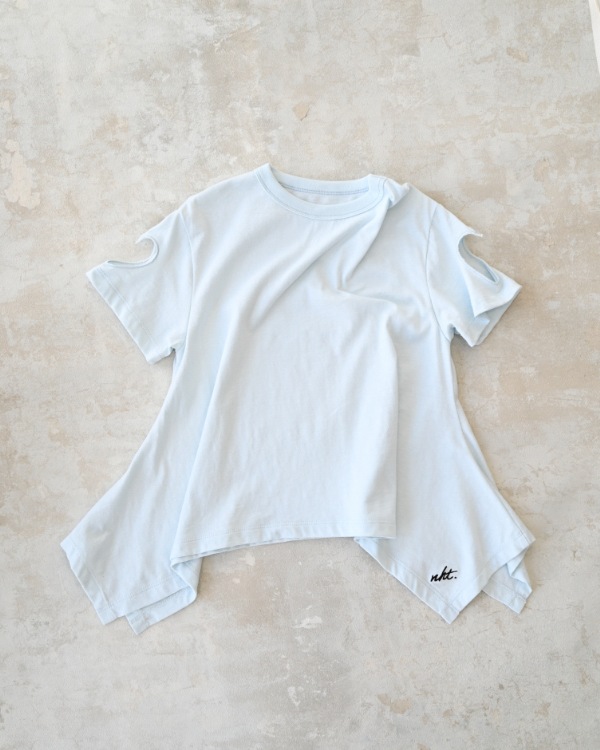 【エヌエイチティー】ハート Tシャツ / サックス